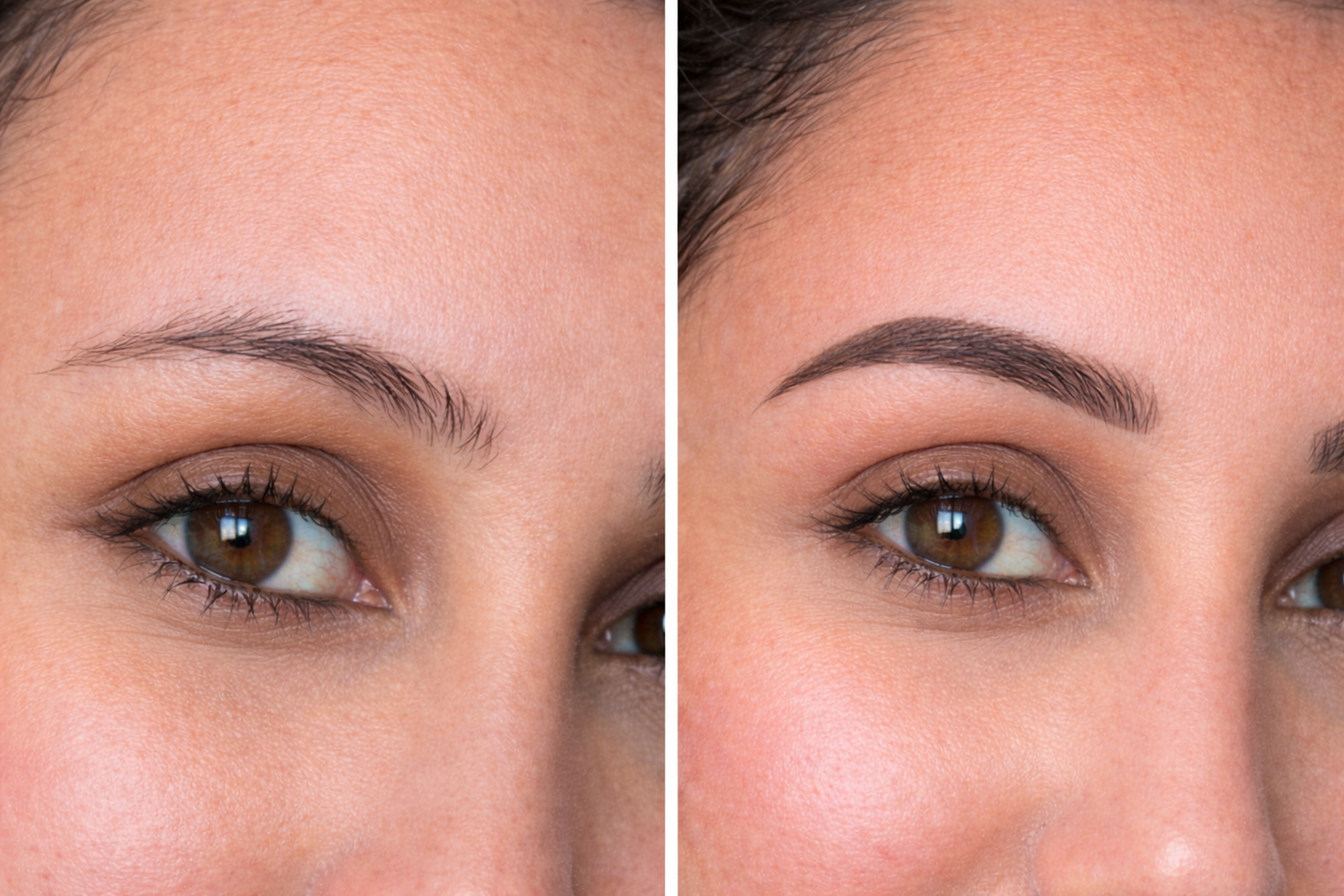 Ombré brows before and after result